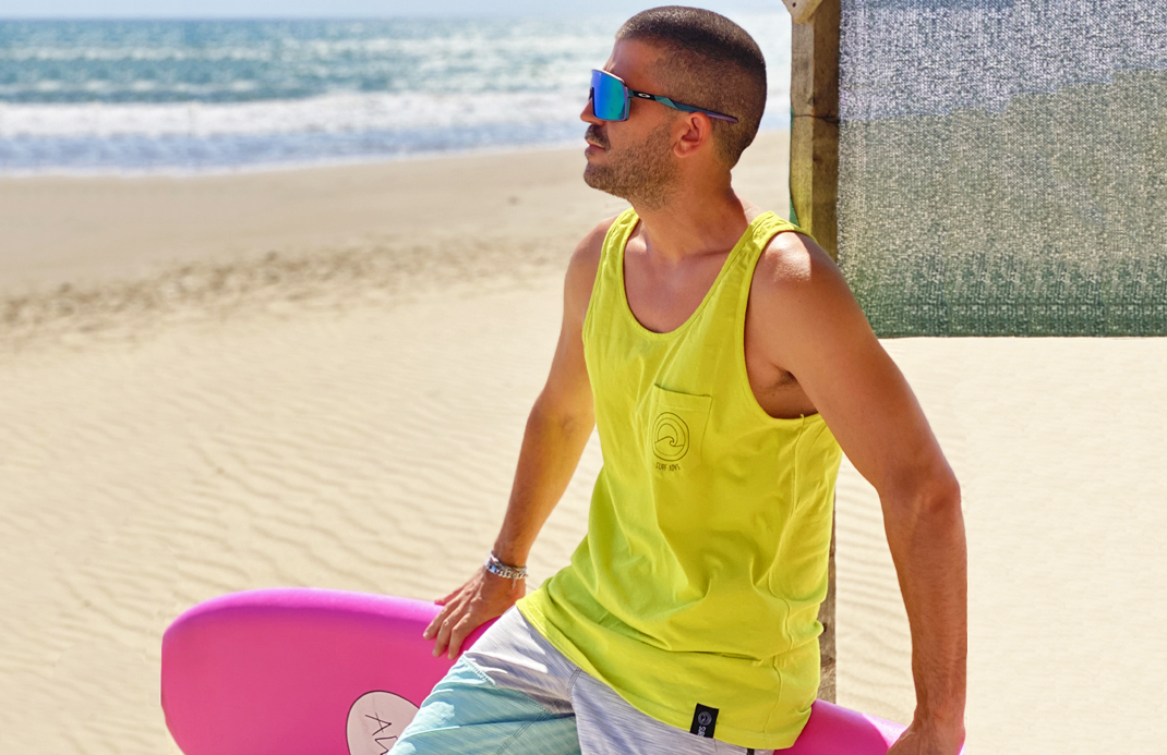 Lime logo tank top